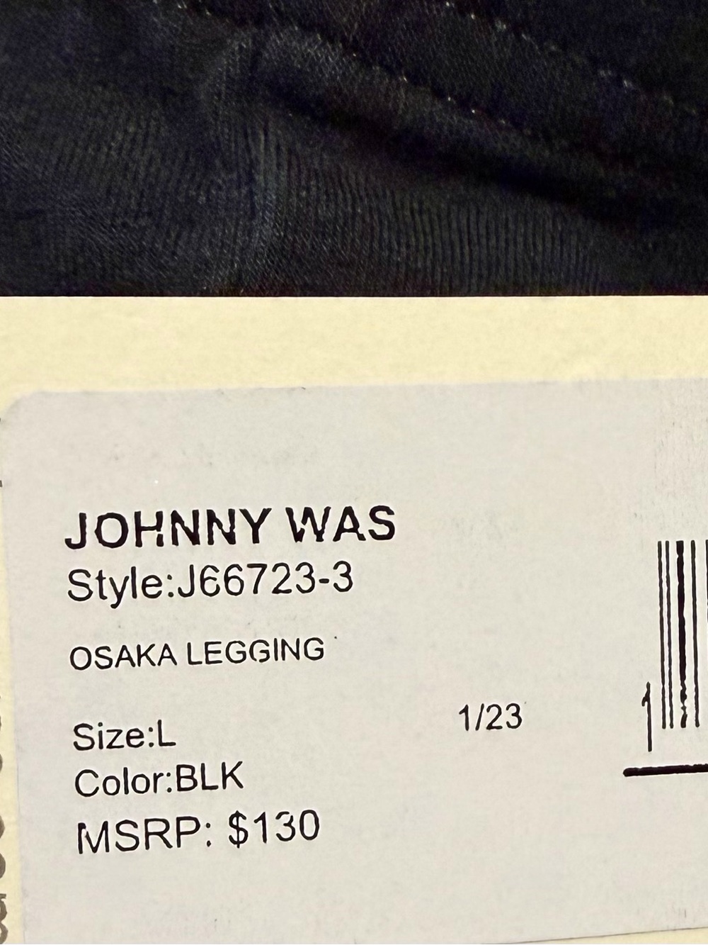 Johnny Was Black leggings NWT , Size Large - Picture 6 of 8